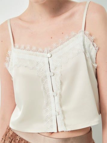 Áo 2 Dây Lụa Phối Ren Quyến Rũ