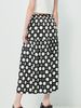Chân váy chấm bi may nhún bèo màu đen